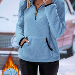 Nadorine Cozy Fleece Half Zip Pullover Sweatshirt