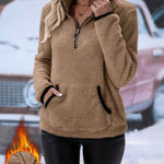 Nadorine Cozy Fleece Half Zip Pullover Sweatshirt