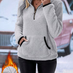 Nadorine Cozy Fleece Half Zip Pullover Sweatshirt