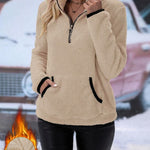 Nadorine Cozy Fleece Half Zip Pullover Sweatshirt