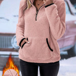 Nadorine Cozy Fleece Half Zip Pullover Sweatshirt