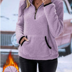 Nadorine Cozy Fleece Half Zip Pullover Sweatshirt