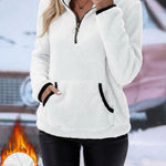 Nadorine Cozy Fleece Half Zip Pullover Sweatshirt