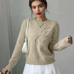 Nadorine Chic Dimensional Floral Knit Sweater