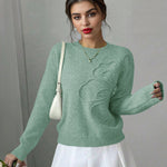 Nadorine Chic Dimensional Floral Knit Sweater