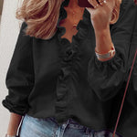 Nadorine Elegant Ruffle V-Neck Top for Women Cute Summer Casual 2026 | Under $40