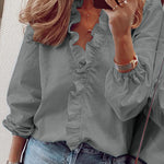 Nadorine Elegant Ruffle V-Neck Top for Women Cute Summer Casual 2026 | Under $40