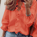 Nadorine Elegant Ruffle V-Neck Top for Women Cute Summer Casual 2026 | Under $40