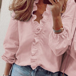 Nadorine Elegant Ruffle V-Neck Top for Women Cute Summer Casual 2026 | Under $40