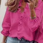 Nadorine Elegant Ruffle V-Neck Top for Women Cute Summer Casual 2026 | Under $40