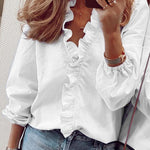 Nadorine Elegant Ruffle V-Neck Top for Women Cute Summer Casual 2026 | Under $40