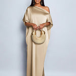 Luxury One Shoulder Flowing Satin Dress