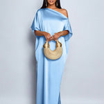 Luxury One Shoulder Flowing Satin Dress
