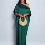 Luxury One Shoulder Flowing Satin Dress