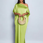 Luxury One Shoulder Flowing Satin Dress