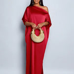 Luxury One Shoulder Flowing Satin Dress