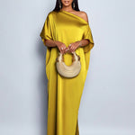 Luxury One Shoulder Flowing Satin Dress