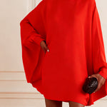 Simple Batwing Sleeves Mini Dresses