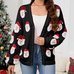 Relaxed Fit Santa Pattern Knit Cardigan