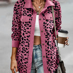 Zeagoo Zeagoo Casual Leopard Print Corduroy Jacket for Women Casual Work Office Loose Fit 2026 | Under $40