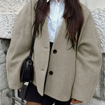 Vintage Loose Fit Tweed Coats