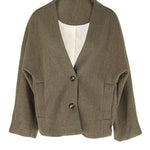 Vintage Loose Fit Tweed Coats