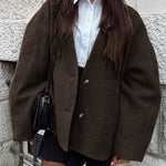 Vintage Loose Fit Tweed Coats