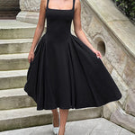 Elegant Retro A-Line Midi Dress