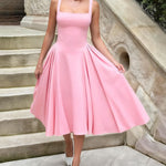 Elegant Retro A-Line Midi Dress