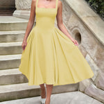 Elegant Retro A-Line Midi Dress