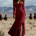 Romantic Bohemian Split Hem Maxi Dress