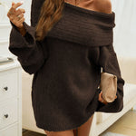 Romantic Chic Off-Shoulder Knit Dress