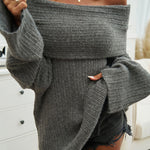 Romantic Chic Off-Shoulder Knit Dress