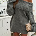 Romantic Chic Off-Shoulder Knit Dress