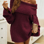 Romantic Chic Off-Shoulder Knit Dress