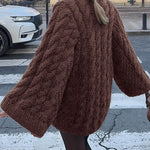 Nadorine Women's Casual Cable Knit Short Sweater Dresses
