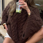 Nadorine Women's Casual Cable Knit Short Sweater Dresses