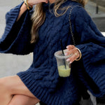 Nadorine Women's Casual Cable Knit Short Sweater Dresses