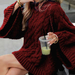 Nadorine Women's Casual Cable Knit Short Sweater Dresses