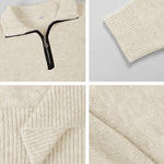 Relaxed Fit Colorblock Quarter-Zip Sweater