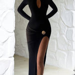 Nadorine Elegant Metal Decor Bodycon Maxi Dress for Women Casual Beach Vacation Summer 2026