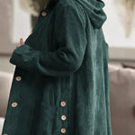 Urban Casual Hooded Corduroy Shirt Jacket