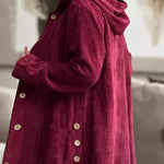 Urban Casual Hooded Corduroy Shirt Jacket