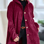 Urban Casual Hooded Corduroy Shirt Jacket