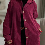 Urban Casual Hooded Corduroy Shirt Jacket