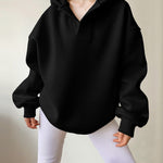 Nadorine Casual Oversized Fit Fleece Hoodie