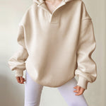 Nadorine Casual Oversized Fit Fleece Hoodie