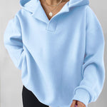 Nadorine Casual Oversized Fit Fleece Hoodie