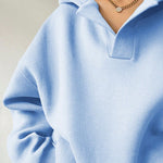 Nadorine Casual Oversized Fit Fleece Hoodie