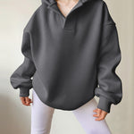 Nadorine Casual Oversized Fit Fleece Hoodie